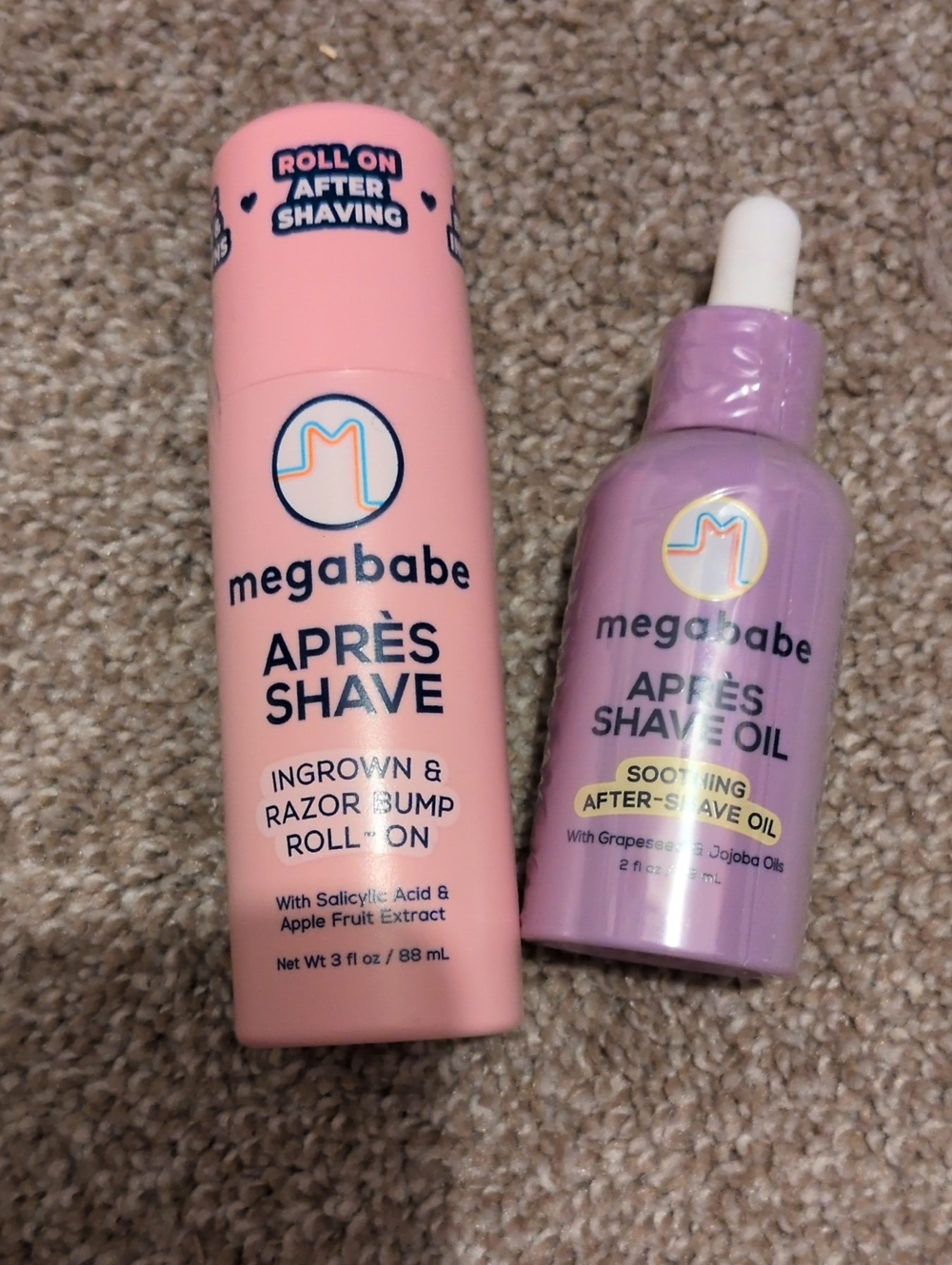 Megababe Après Shave Ingrown & Razor Bump Roll-On  And Shave Oil Duo